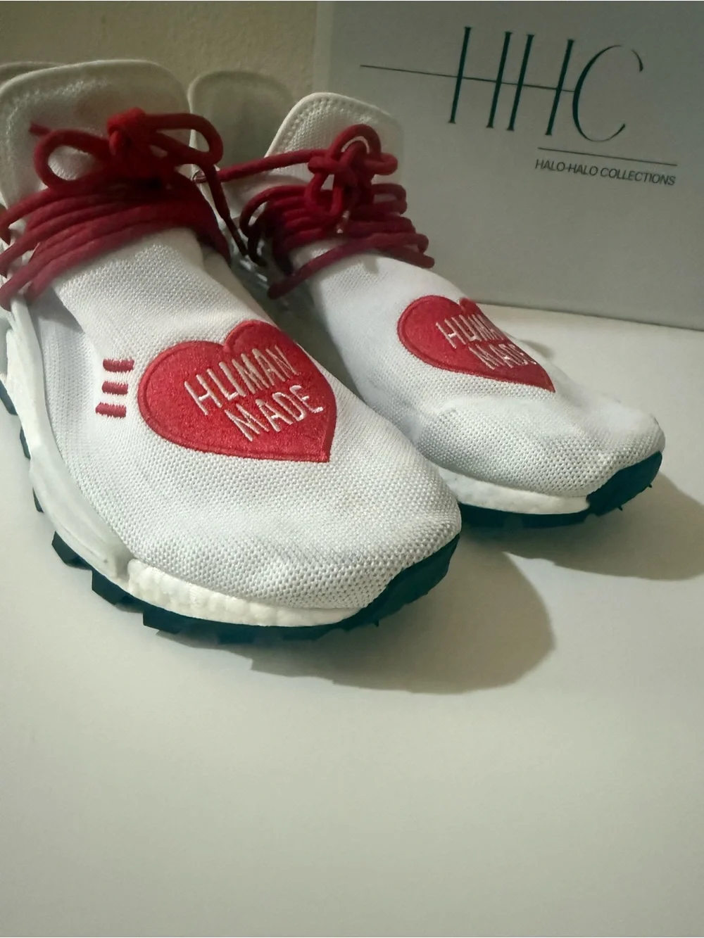 adidas White Athletic Sneakers with Red Heart Detail exclusive adidas drop